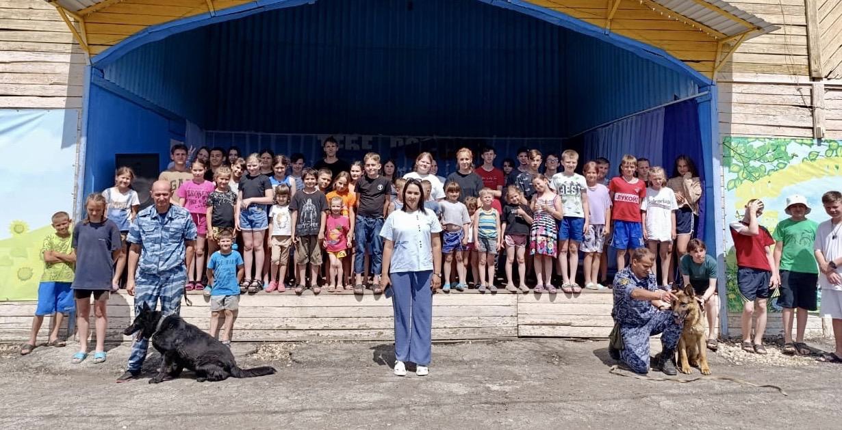 21.06.24 г. в ДОЛ «Радуга» г. Пугачева специалист центра «Молодежь плюс» совместно с инструкторами-кинологами Пугачёвского межмуниципального филиала ФКУ ИК-4 УФСИН России по Саратовской области провели беседу «Моя профессия – кинолог!».